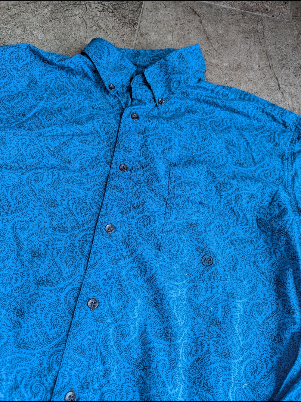 Roper Blue Paisley Button-Down Shirt